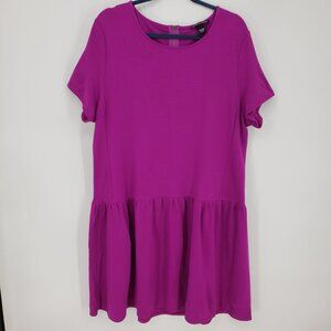3/$25 Victoria's Secret Drop Waist Flounce Dress XL Short Sleeves Magenta Pink